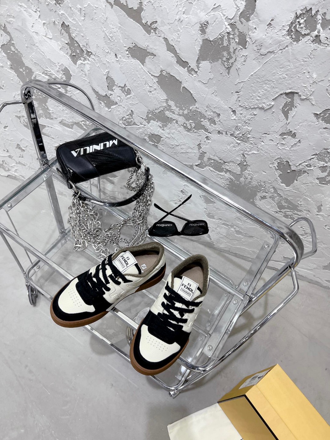 F**di FD F**di Match Low Tops Sneakers Black For Women 7E1493AHH2F1FZB