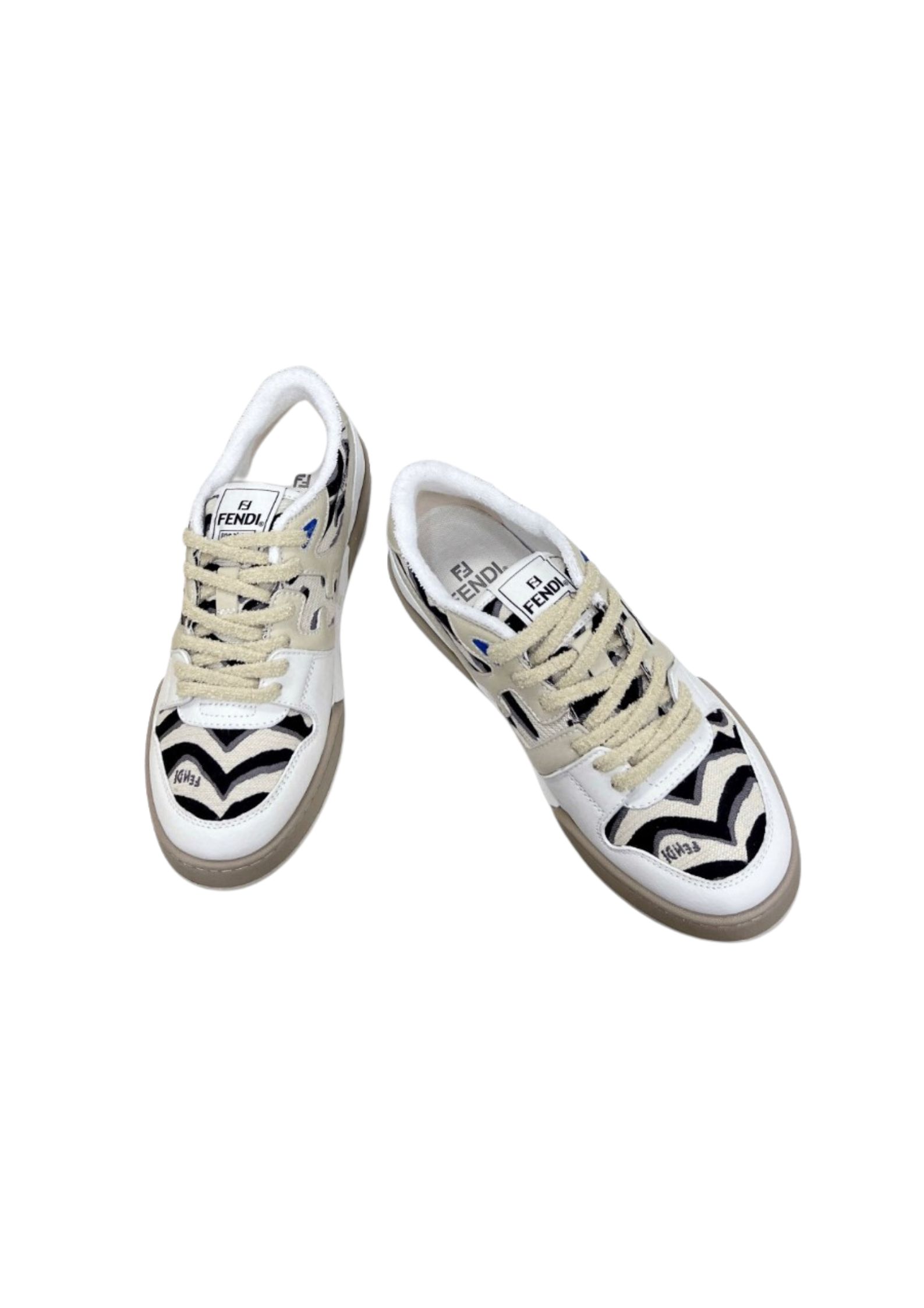 F**di FD F**di Match Low Tops Sneakers Black And White For Women