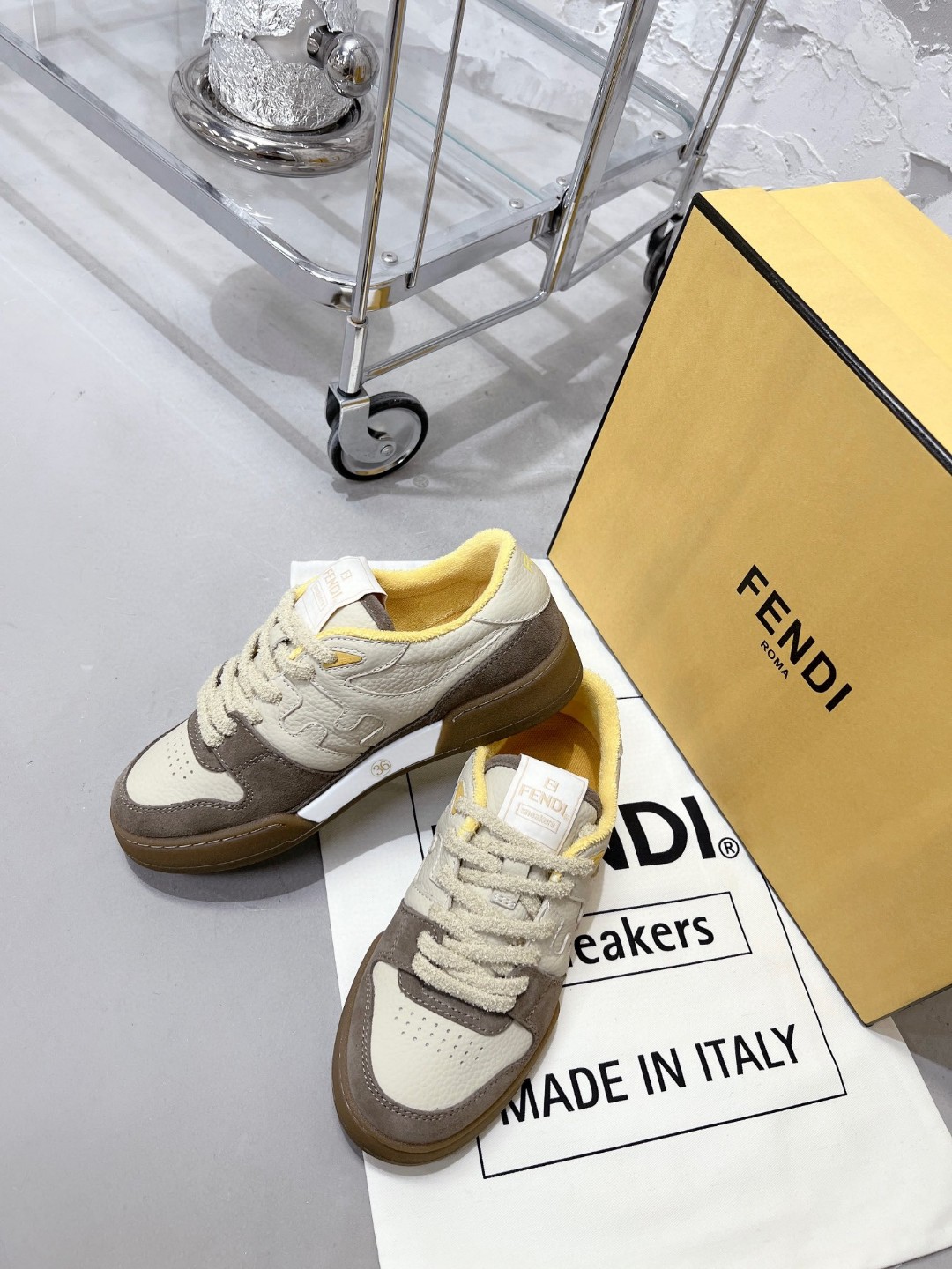 F**di FD F**di Match Low Tops Sneakers Brown For Women 7E1493AHH2F1FHU