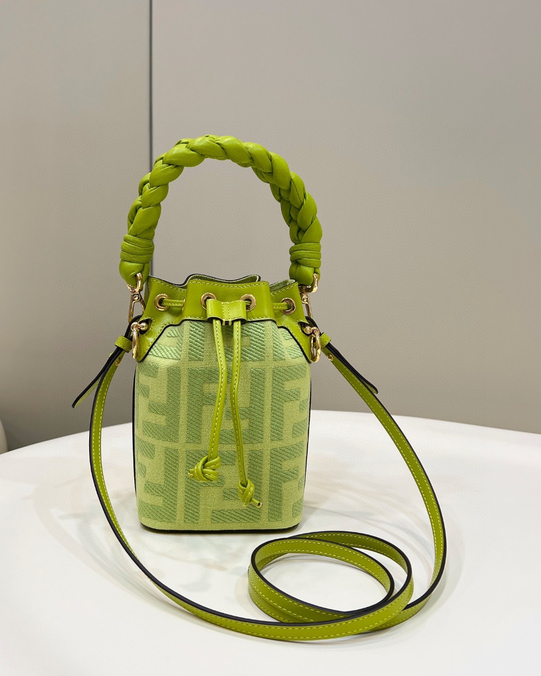 F**di FD Small Mon Tresor Bucket Bag Purple/ Green For Women 7.1 in/ 18 cm 8BS010AKKWF1JCO