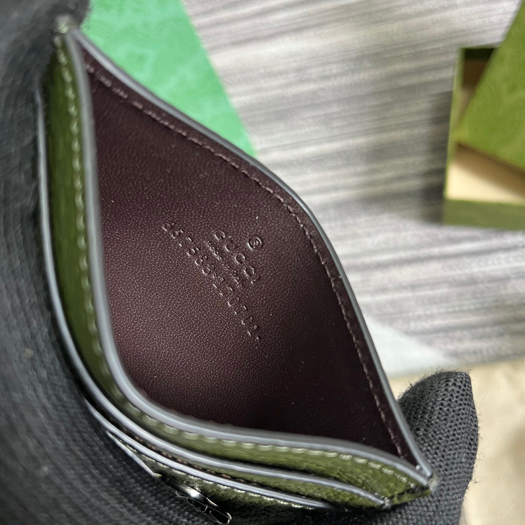 Gvc*1 GG Marmont Card Case Green For Men 4.2in/11cm ‎‎‎657588 DJ20F 3352