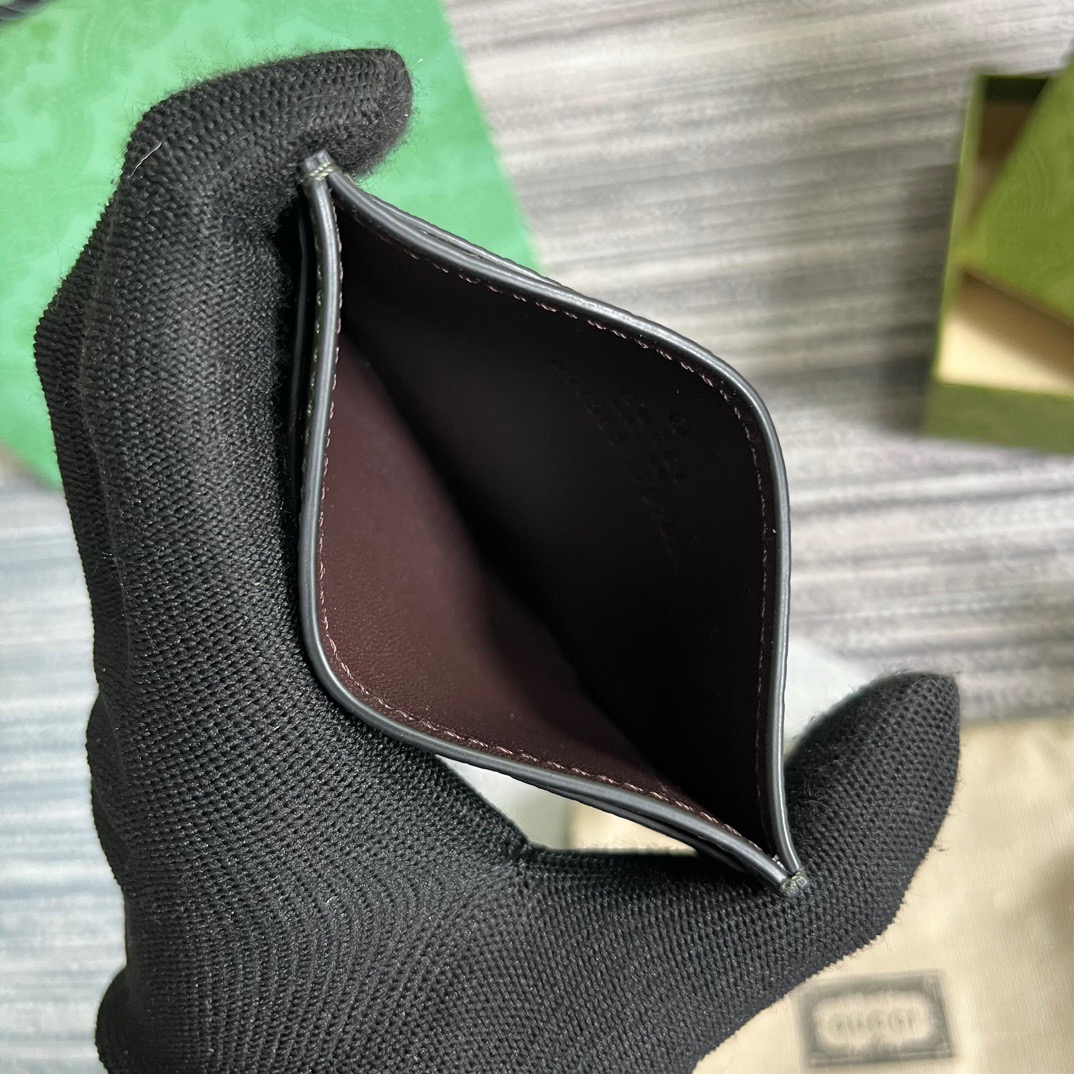 Gvc*1 GG Marmont Card Case Green For Men 4.2in/11cm ‎‎‎657588 DJ20F 3352