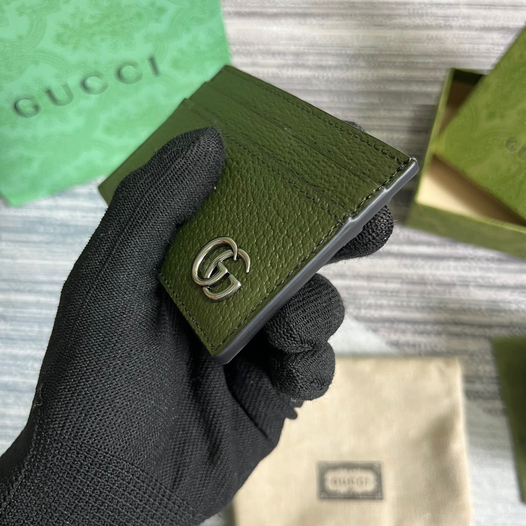 Gvc*1 GG Marmont Card Case Green For Men 4.2in/11cm ‎‎‎657588 DJ20F 3352