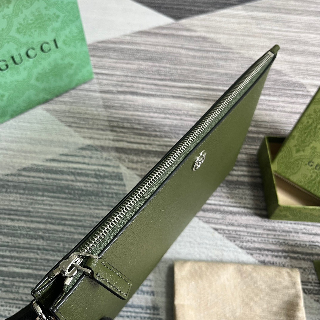 Gvc*1 GG Marmont Pouch Green For Men 12in/30.5cm 475317 DJ20F 3352
