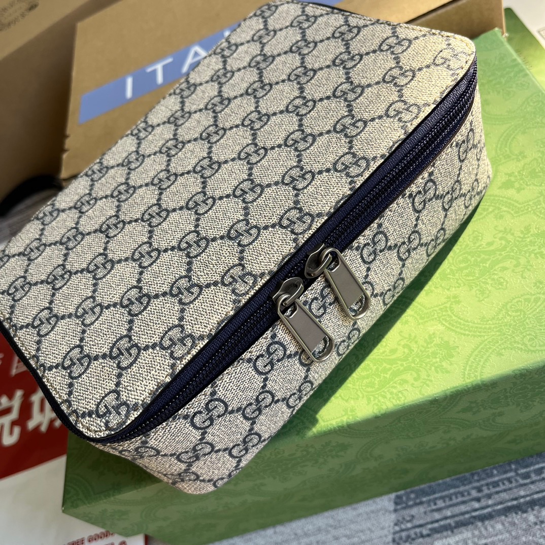 Gvc*1 GG Mini Packing Cube Svp*me Canvas Beige/Grey For Men 8.7in/22cm ‎‎‎726657 KGD0N 4060