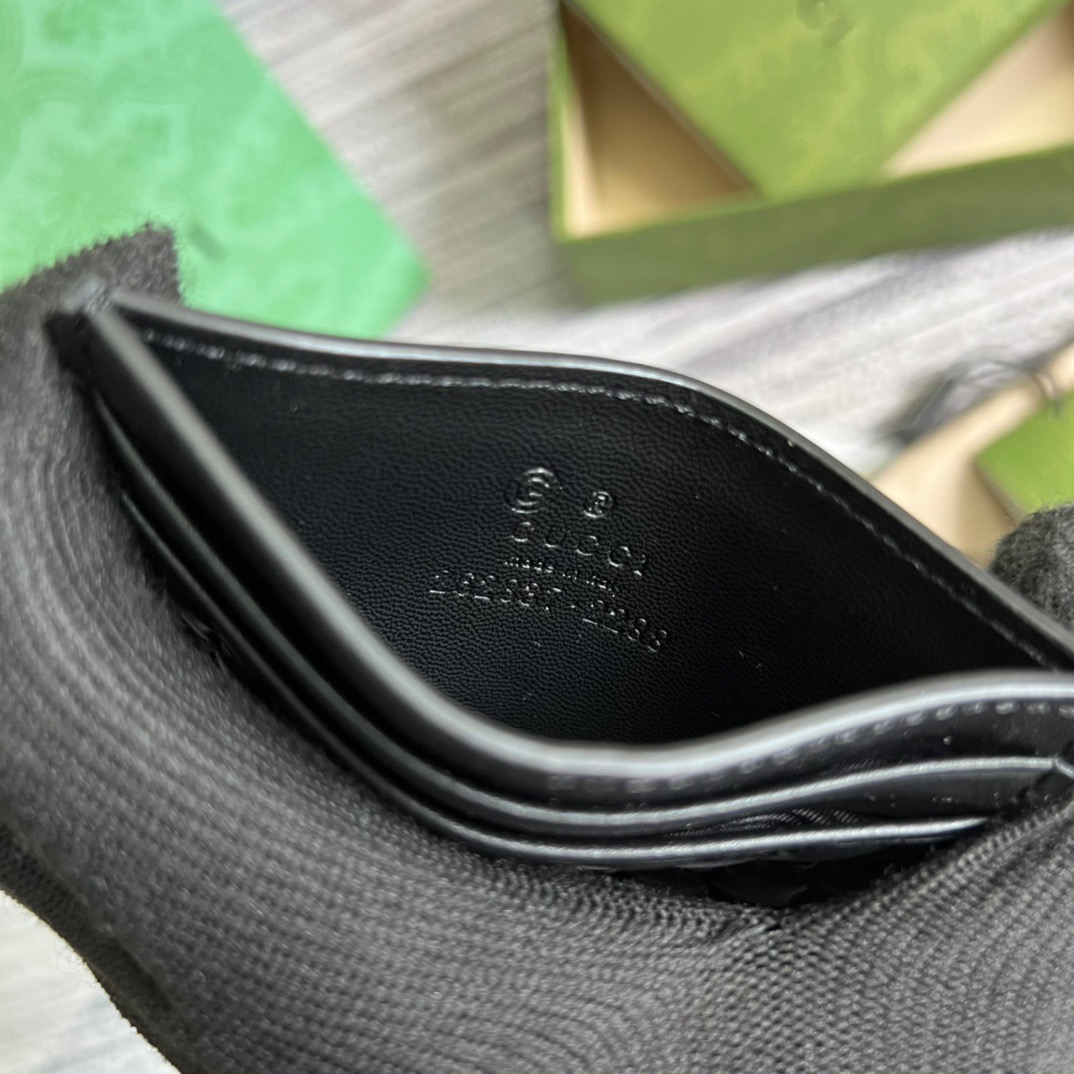Gvc*1 GG Ssima Card Case Black For Men 3.9in/10cm ‎‎‎262837 BMJ1N 1000
