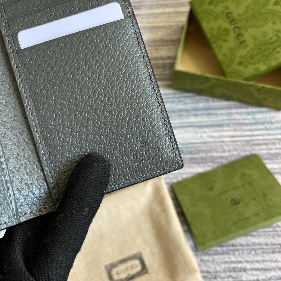Gvc*1 Ophidia Card Case Svp*me Canvas Grey For Men 4.7in/12cm ‎‎734943 UULBN 1244
