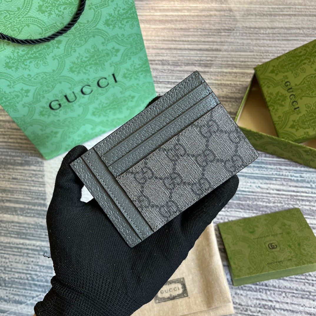 Gvc*1 Ophidia Card Case Svp*me Canvas Grey For Men 4.7in/12cm 732018 UULBN 1244