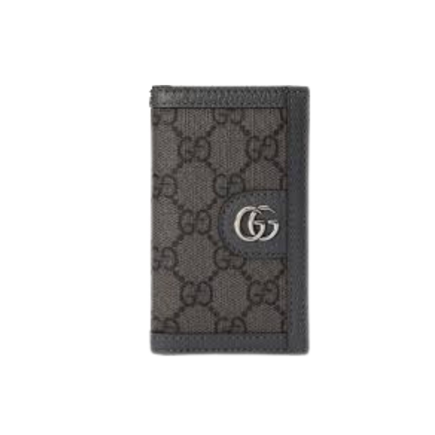 Gvc*1 Ophidia Card Case Svp*me Canvas Grey For Men 4.7in/12cm ‎‎734943 UULBN 1244