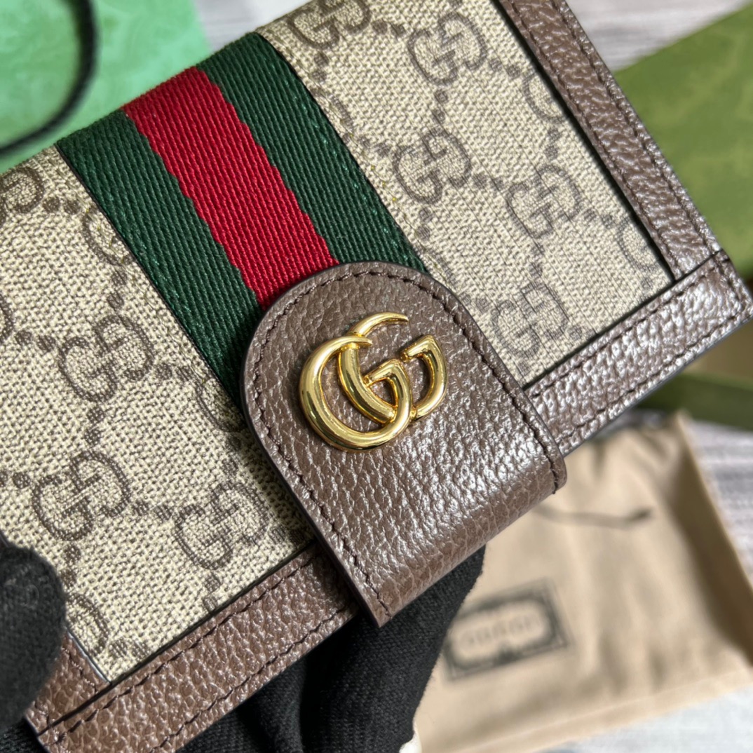 Gvc*1 Ophidia GG Passport Case Svp*me Canvas Beige For Women‎ 5.7in/14.5cm 598914 96IWG 8745