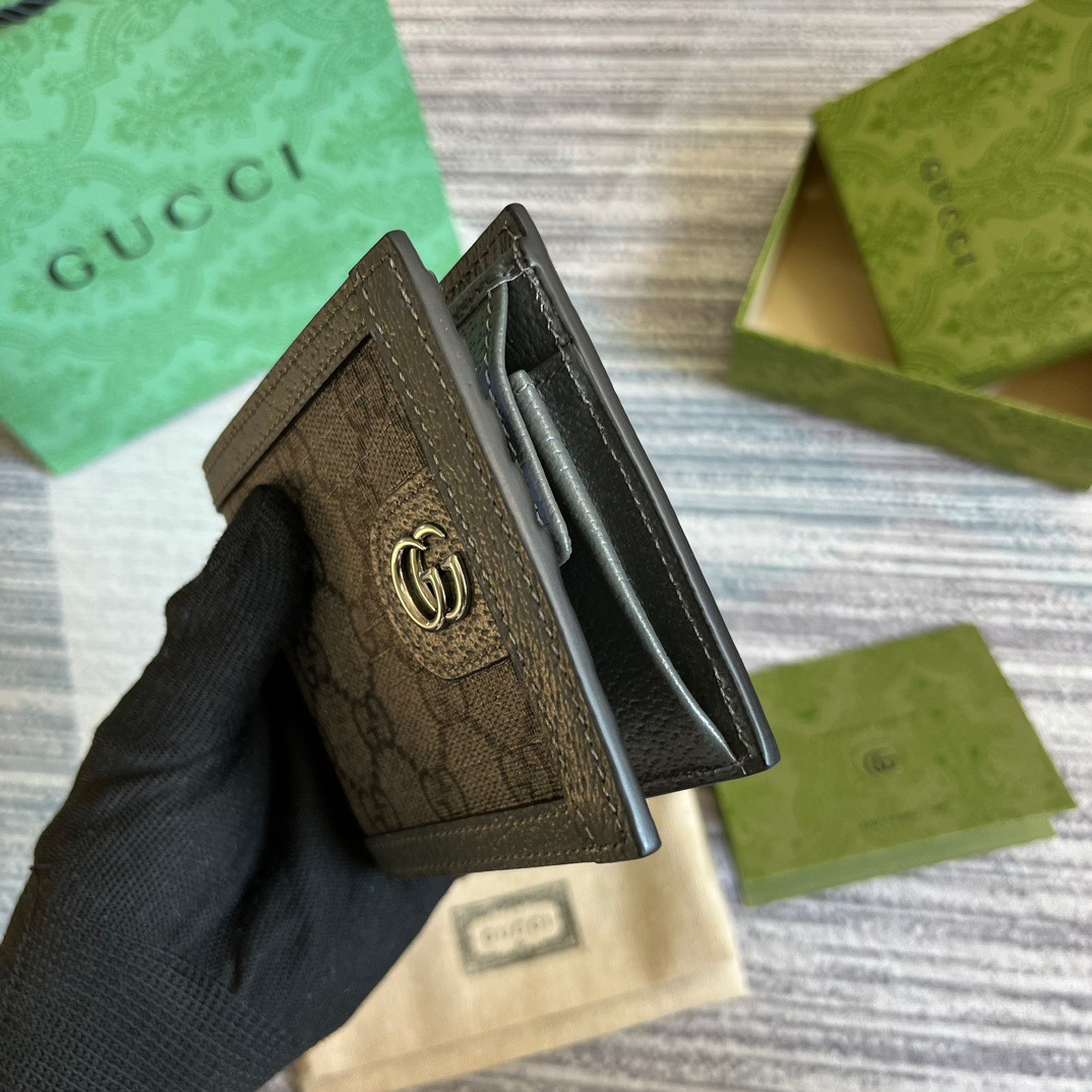 Gvc*1 Ophidia Wallet Svp*me Canvas Grey For Men 4in/10cm ‎732016 UULBN 1244