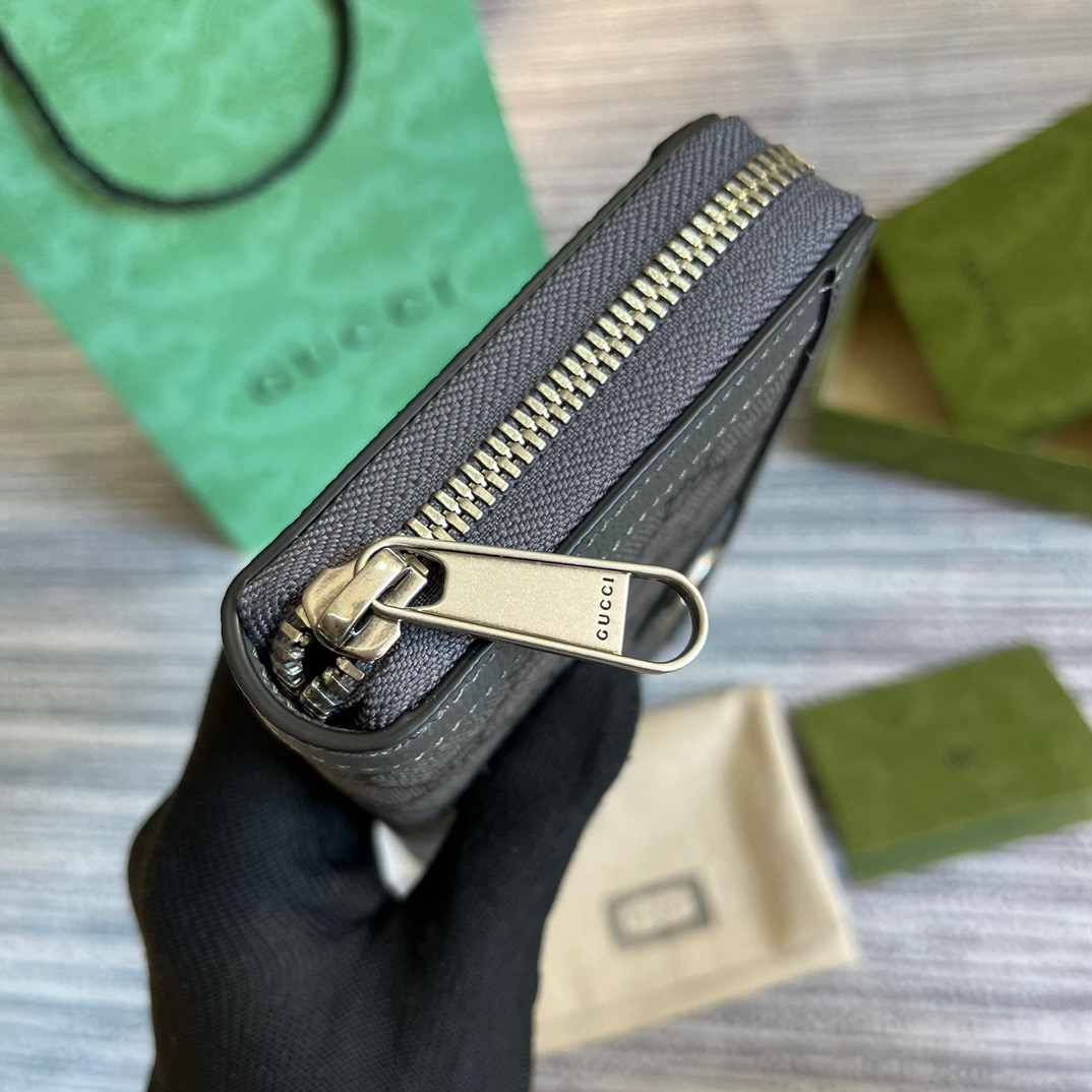 Ophidia Zip Around Wallet Svp*me Canvas Grey For Men 7.5in/19cm ‎‎‎706844 UULBN 1244