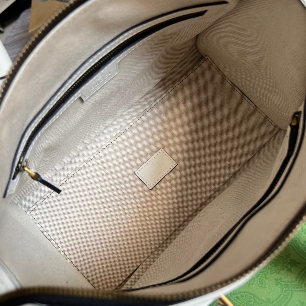 Gvc*1 Small Bauletto Top Handle Bag With Double G White/Brown For Men 10.6in/27cm