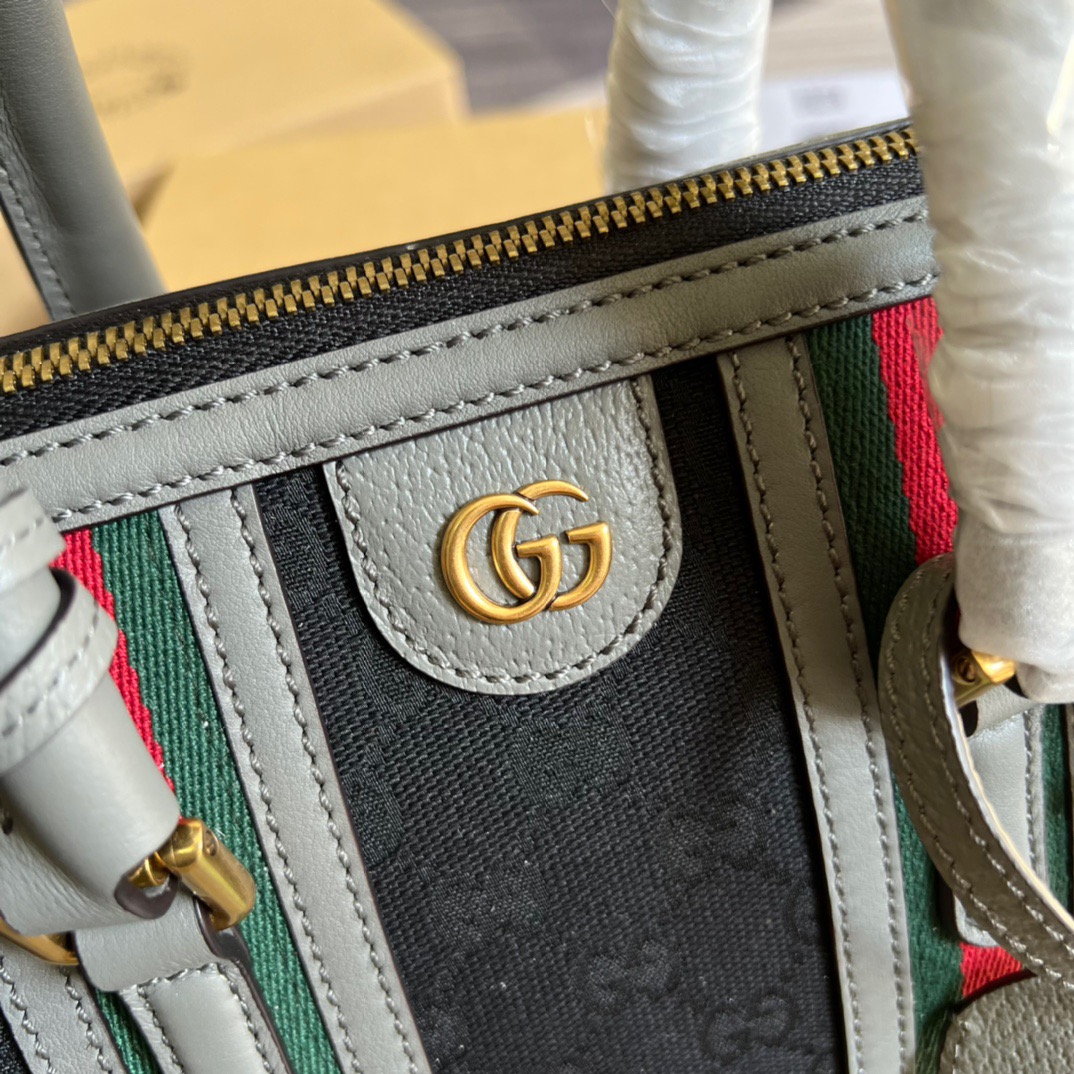 Gvc*1 Small Bauletto Top Handle Bag With Double G White/Grey For Men 10.6in/27cm