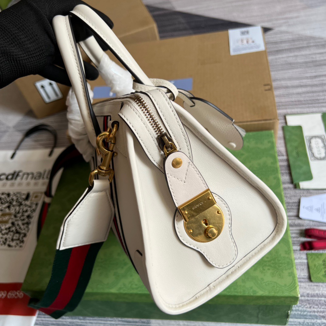 Gvc*1 Small Bauletto Top Handle Bag With Double G White/Grey For Men 10.6in/27cm