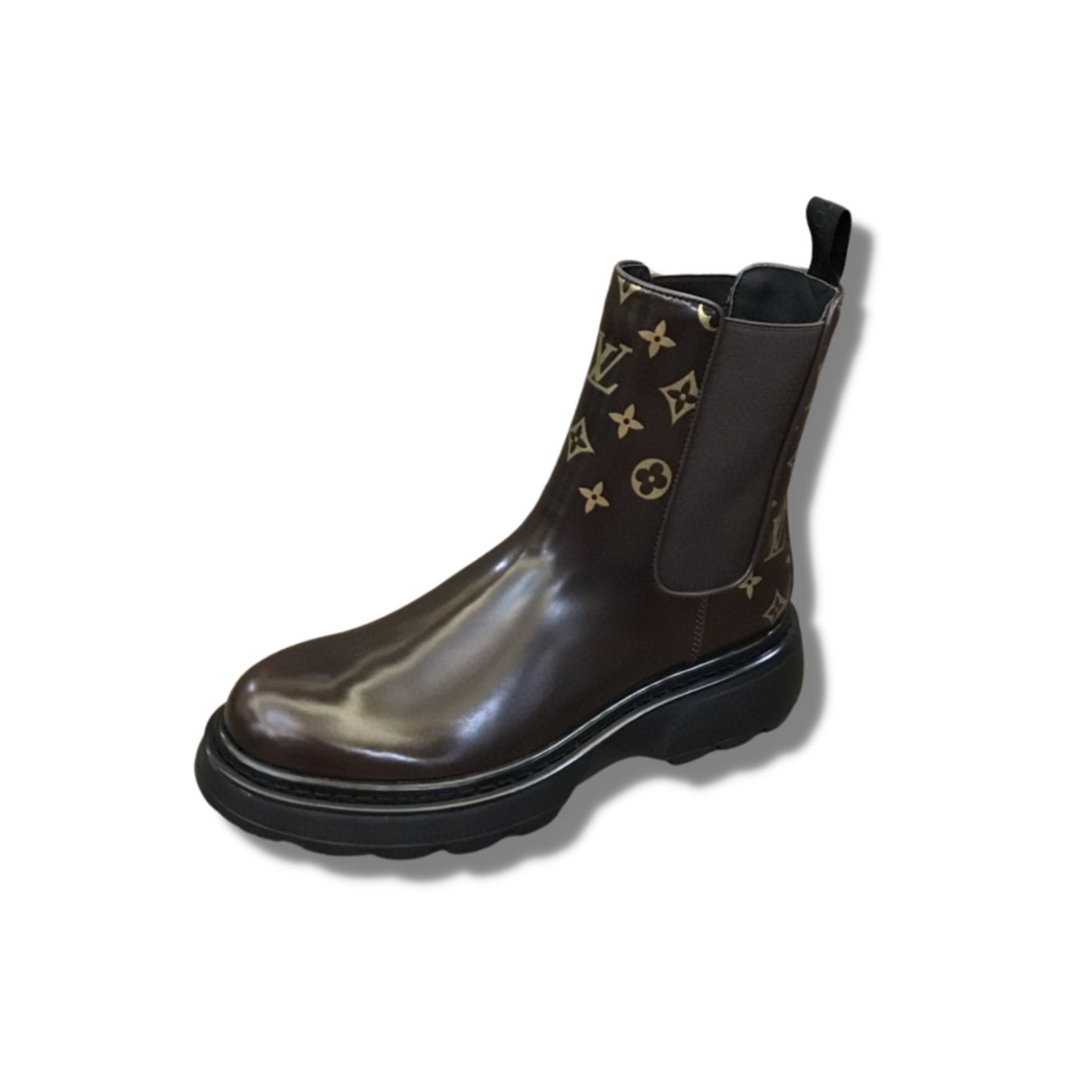 L0vis Vvtt0n LV Bold Chelsea Boots Monogram Flower Brown For Men 1A9FEI