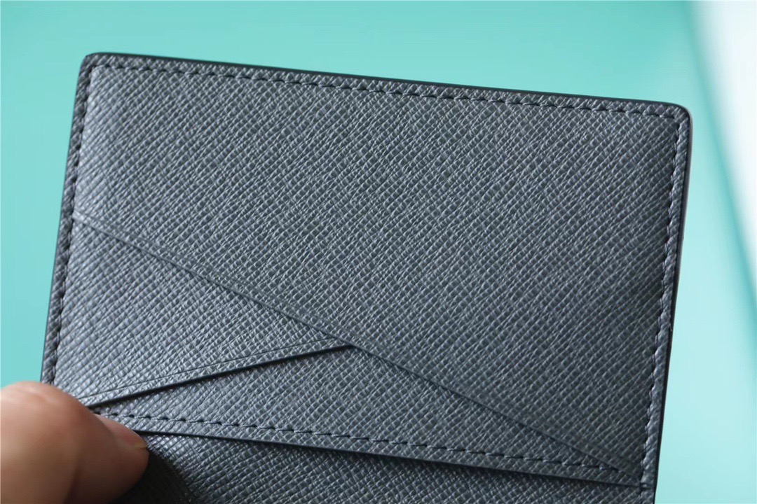 Pocket Organizer Monogram Flowers Gray For Men 4.3in/11cm