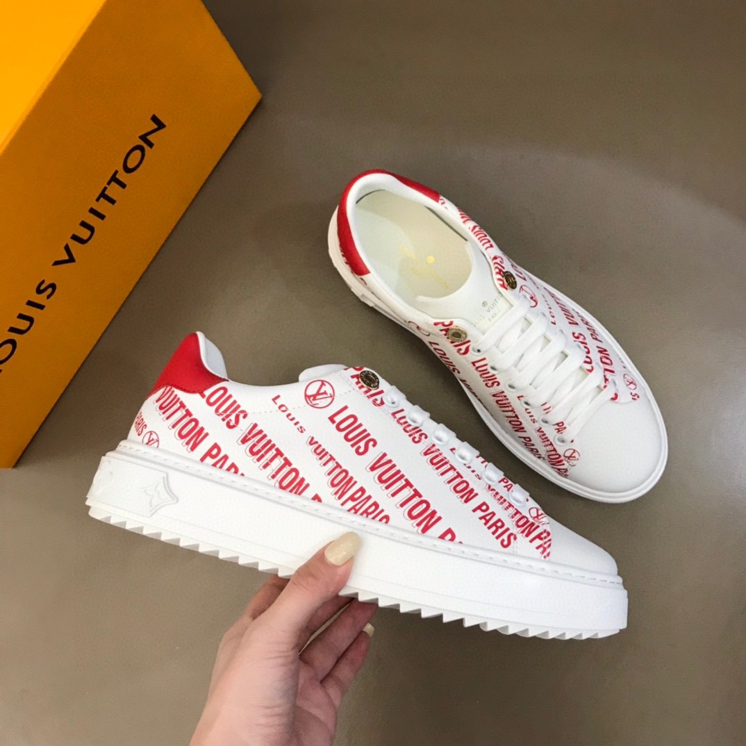 L0vis Vvtt0n Time Out Sneaker Monogram Flowers Red For Men