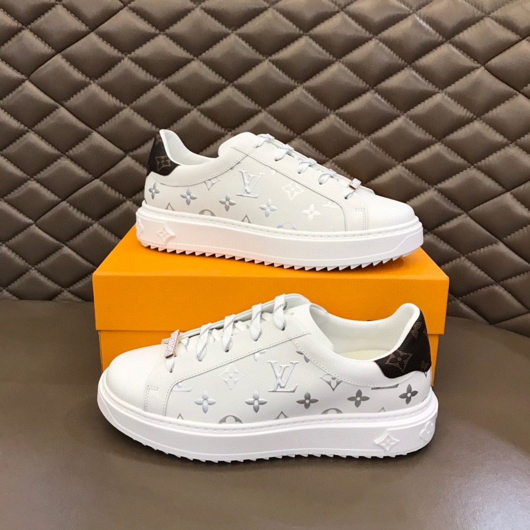 L0vis Vvtt0n Time Out Sneakers Monogram Flowers Silver For Men