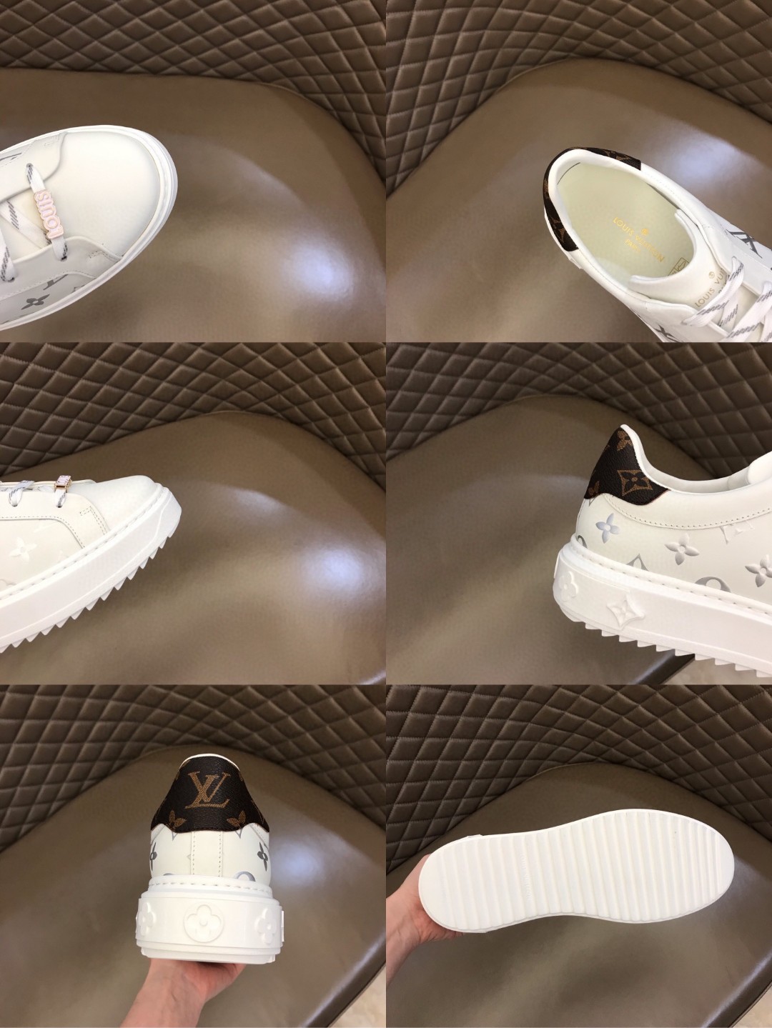 L0vis Vvtt0n Time Out Sneakers Monogram Flowers Silver For Men