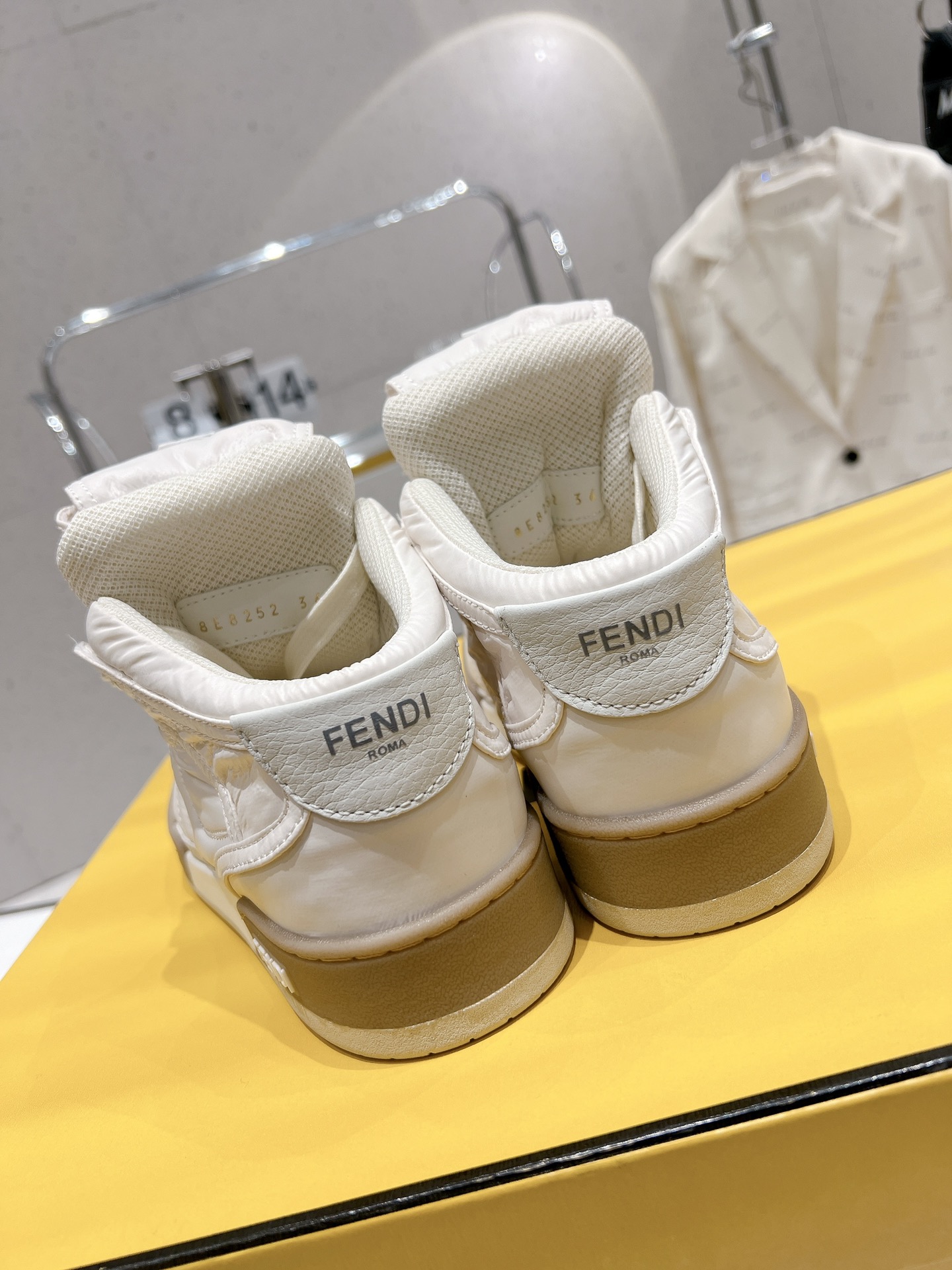 FD F**di Match Lace-Up High-Top Sneakers White For Women