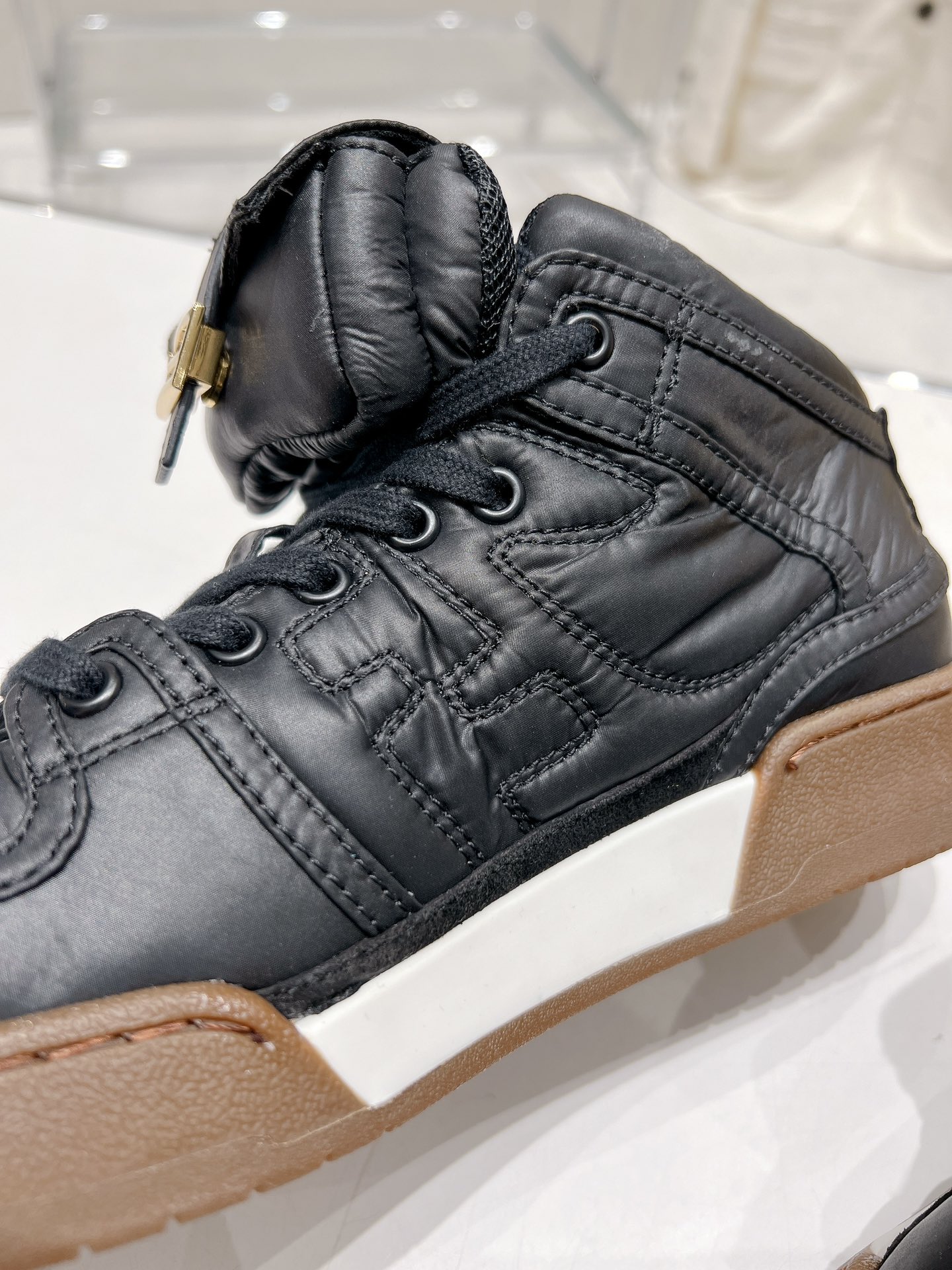 FD F**di Match Lace-Up High-Top Sneakers Black For Women