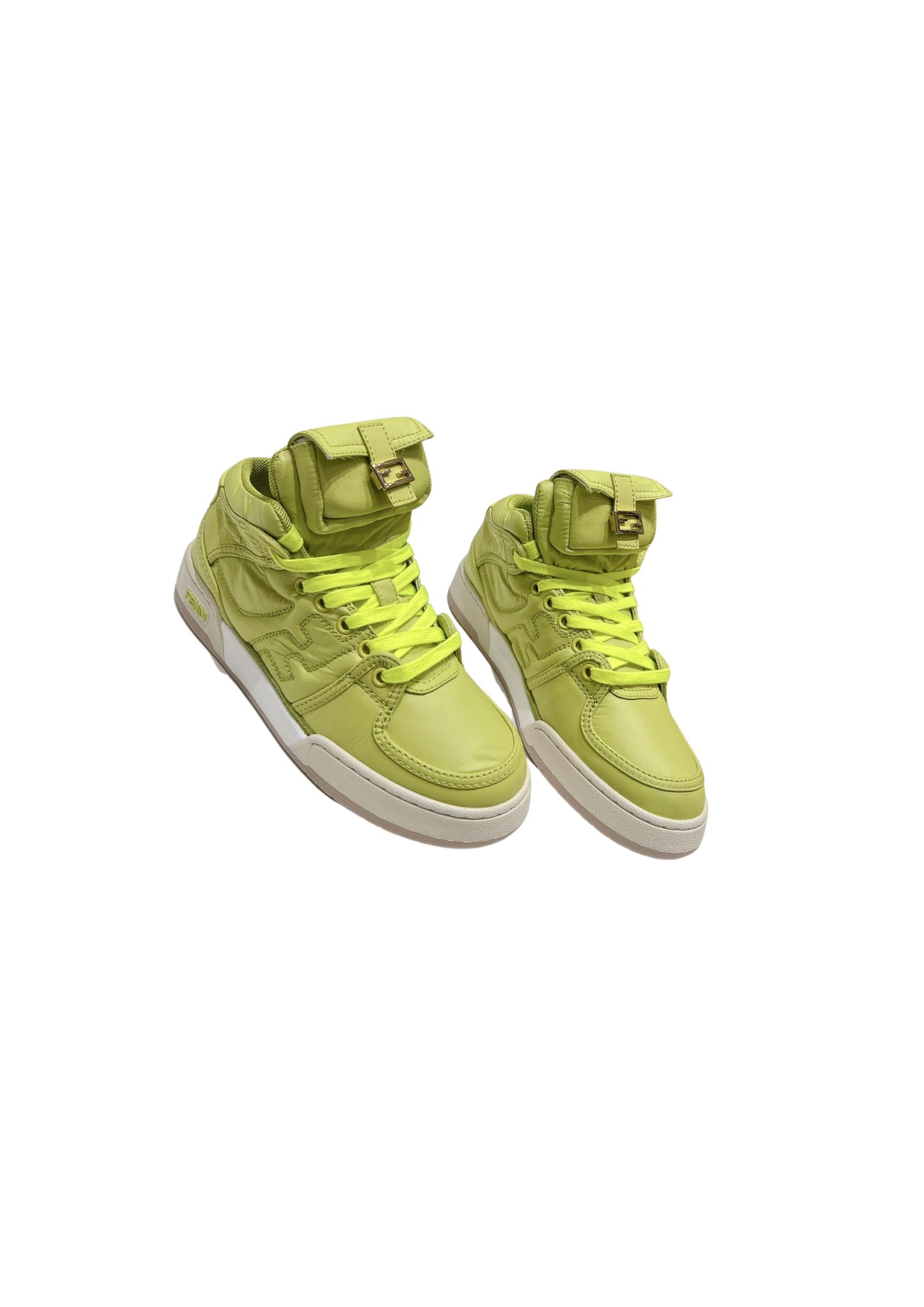 FD F**di Match Lace-Up High-Top Sneakers Green For Women