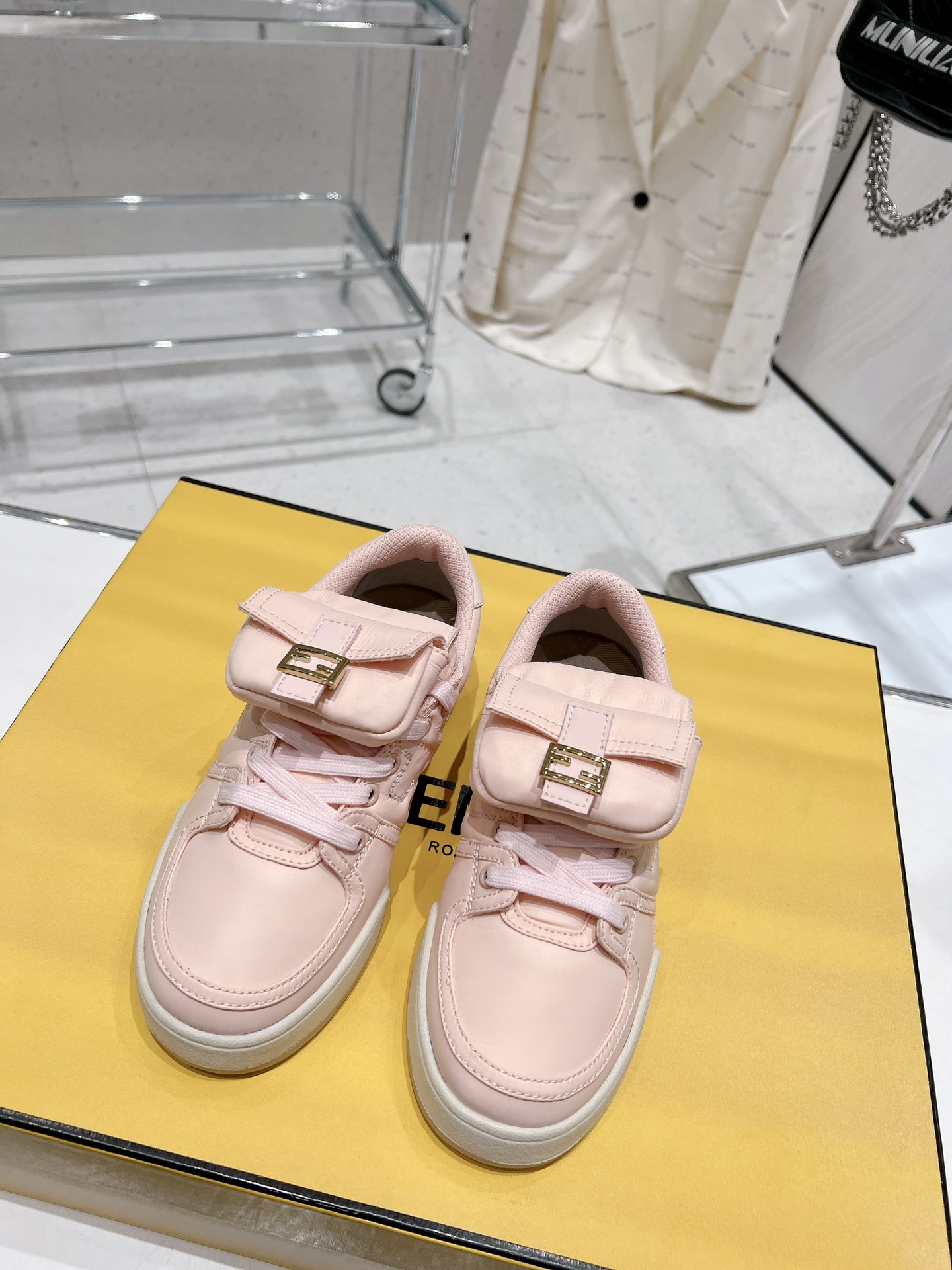 FD F**di Match Lace-Up Low-Top Sneakers Pink For Women