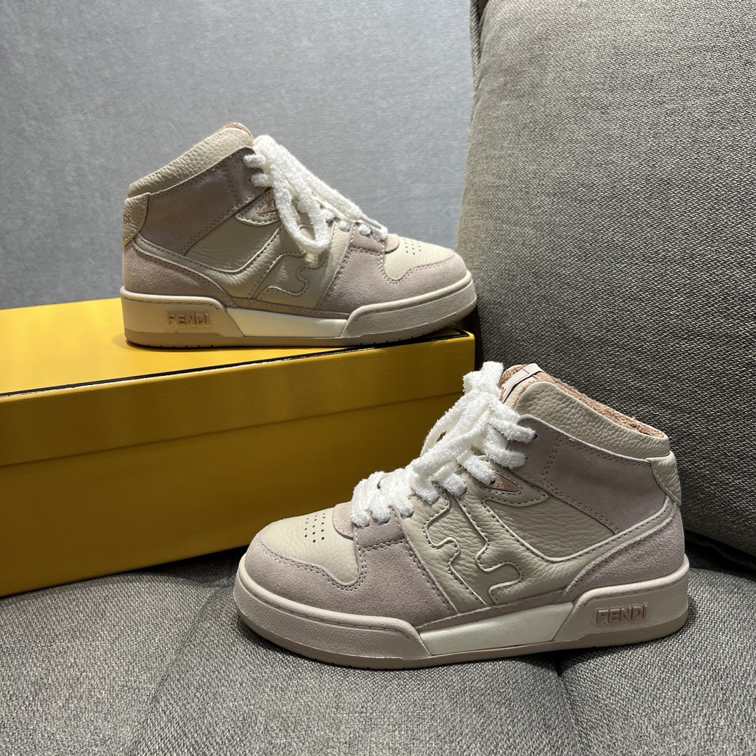 F**di FD F**di Match Lace-Up High-Tops Sneakers Pink For Men