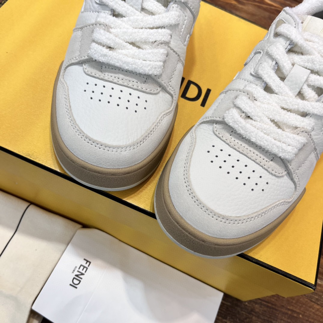 F**di FD F**di Match Low Tops Sneakers White For Women 8E8252AHH2F1FHS