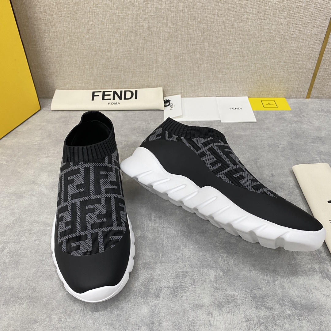 F**di FD Slip-On Sneakers Black And Grey For Men
