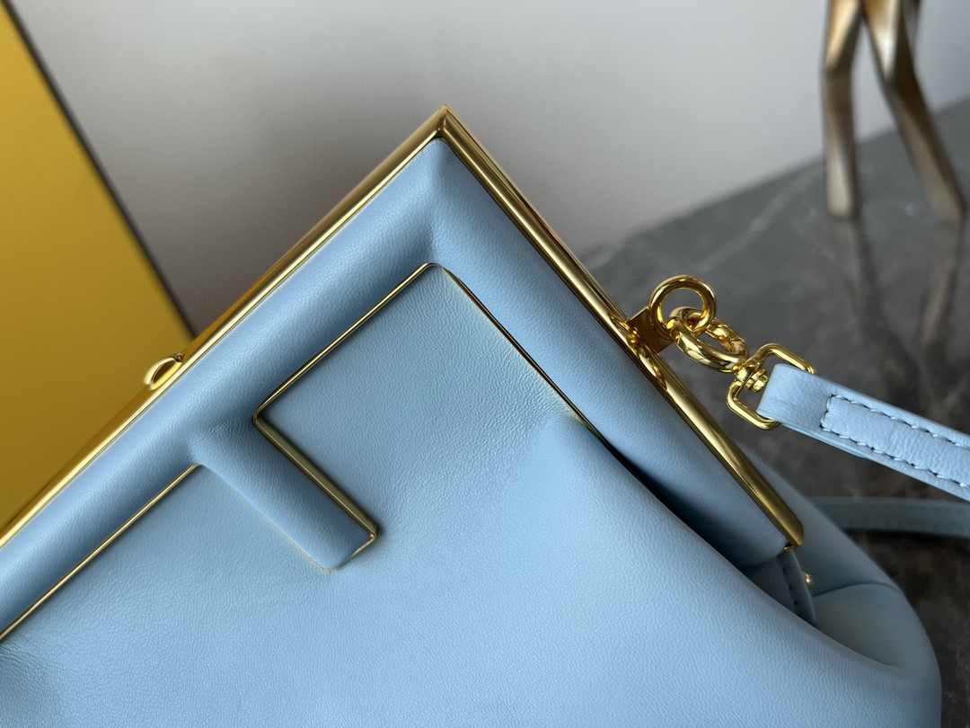 F**di FD Small First Bag Blue/Beige/ Purple For Women 26cm/10.3in 8BP129ABVEF1993