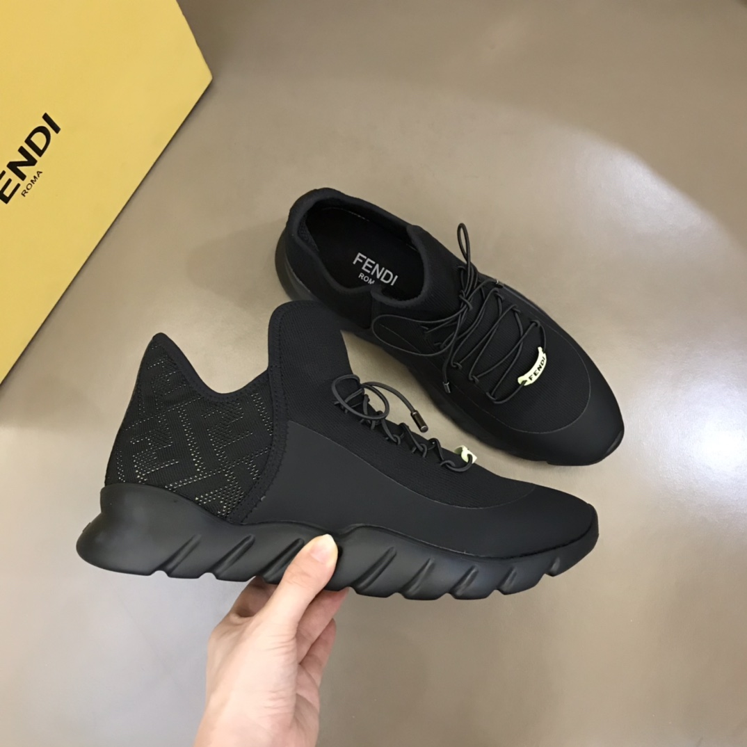 F**di FD Technical Mesh High-Tops Sneakers Black For Men