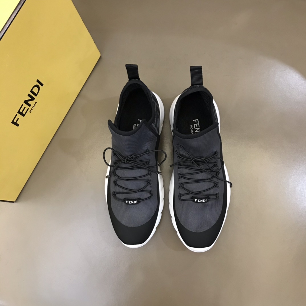 F**di FD Technical Mesh High-Tops Sneakers Grey For Men