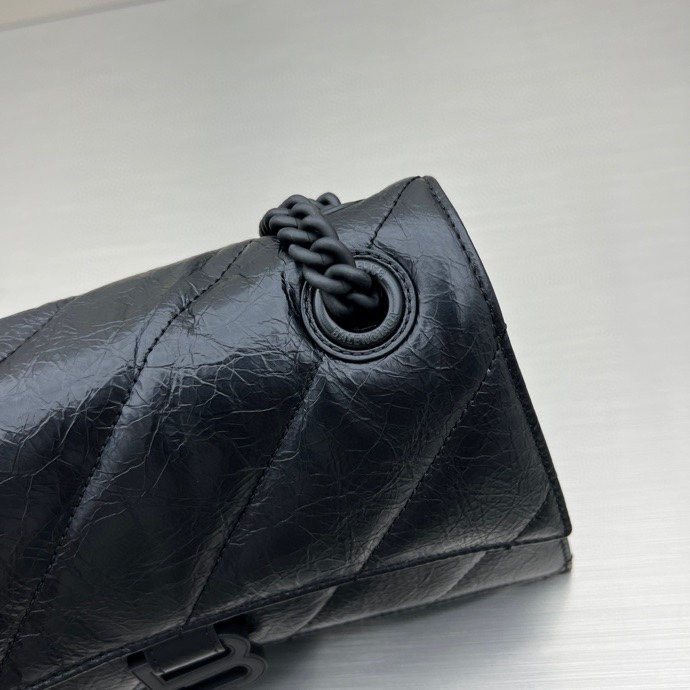 Ba1en*iaga Crush Small Chain Bag Black/Pink/Silver/White For Women‎ 9.8in/24.9cm 716351210J09001