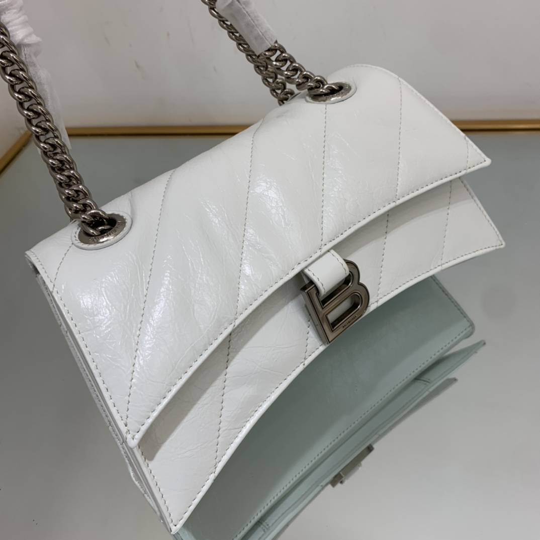 Ba1en*iaga Crush Small Chain Bag Black/Pink/Silver/White For Women‎ 9.8in/24.9cm
