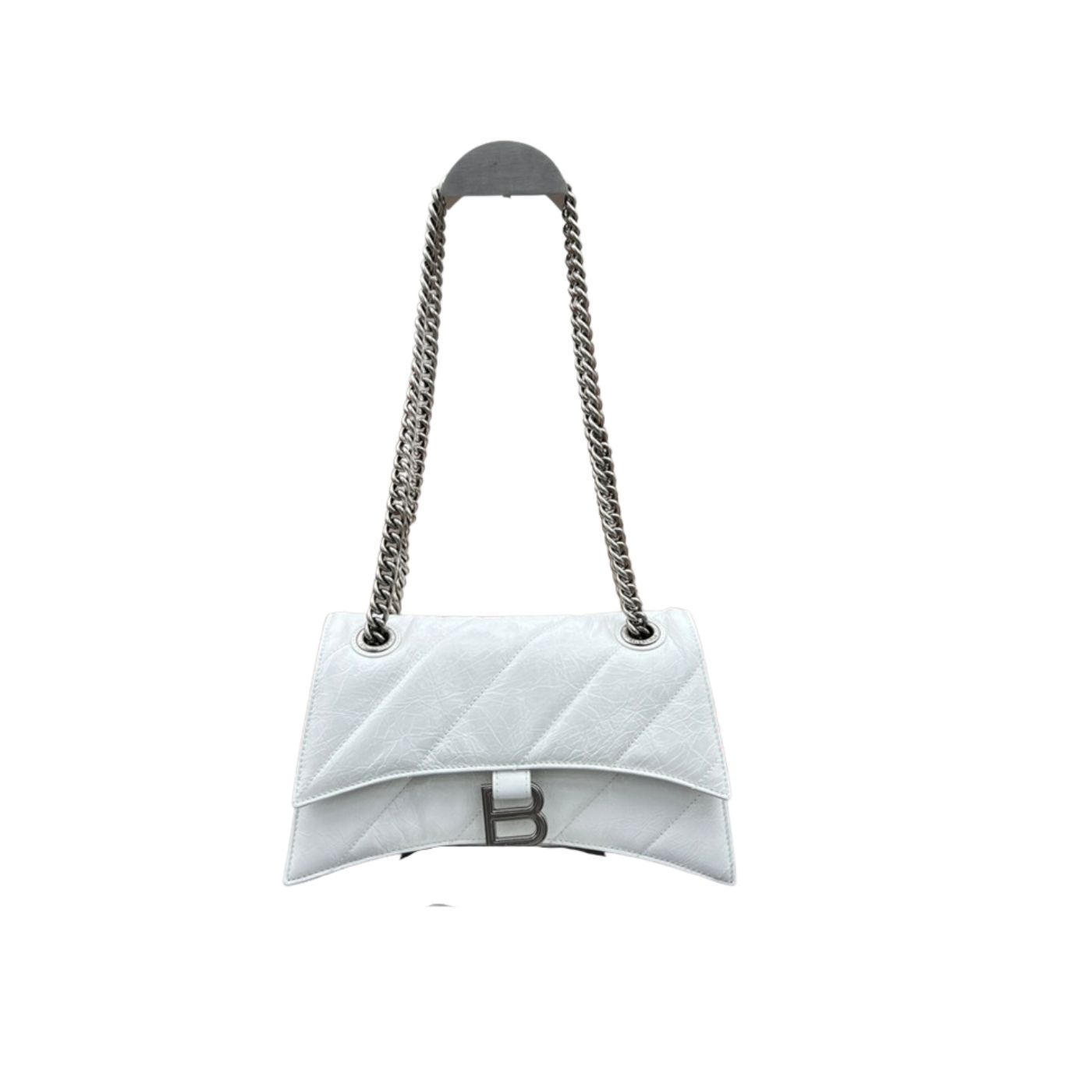 Ba1en*iaga Crush Small Chain Bag Black/Pink/Silver/White For Women‎ 9.8in/24.9cm 716351210J09001