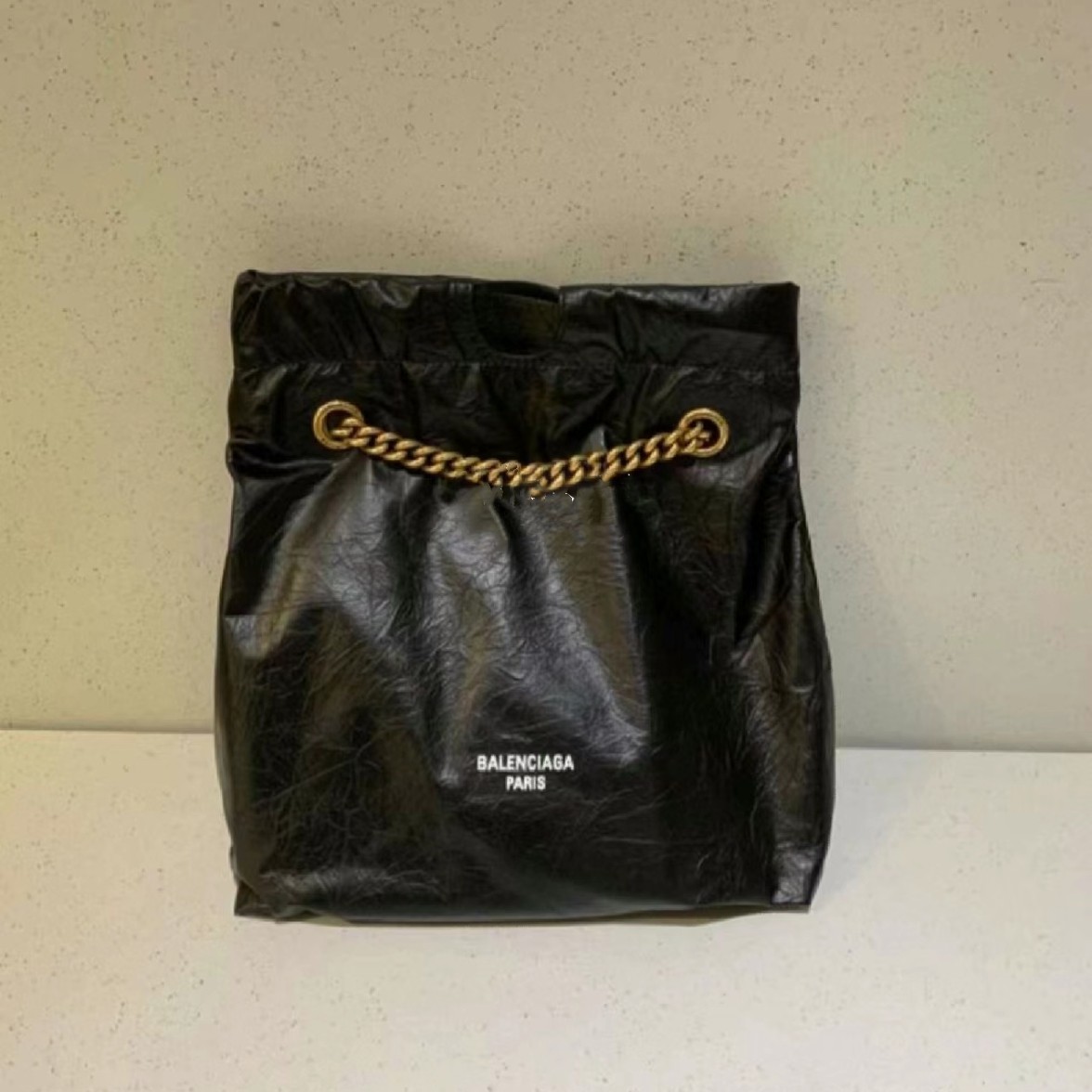 Ba1en*iaga Crush Small Tote Bag Black For Women‎ 10.2in/25.9cm 742942210IT1000