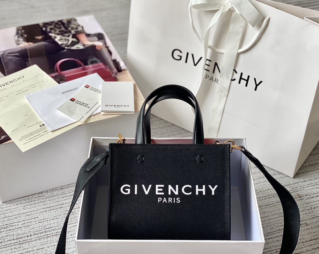 Givenchy Mini G Tote Shopping Bag Black/Beige For Women‎ 7.5in/19cm BB50N0B1F1-001