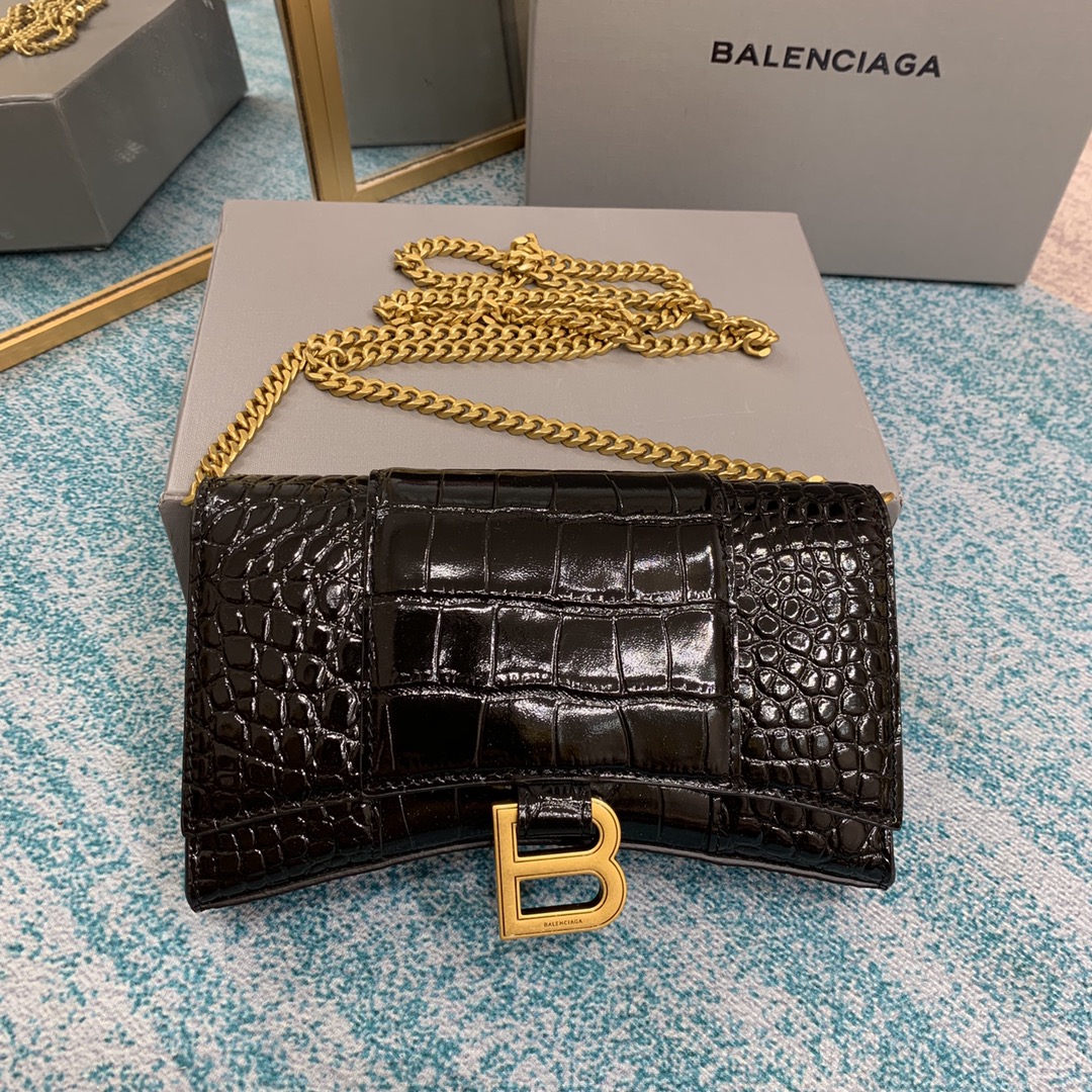 Ba1en*iaga Hourglass Wallet Pink/Burgundy/Dark Green/Black For Women‎ 7.6in/19cm 6560501LRGM6310