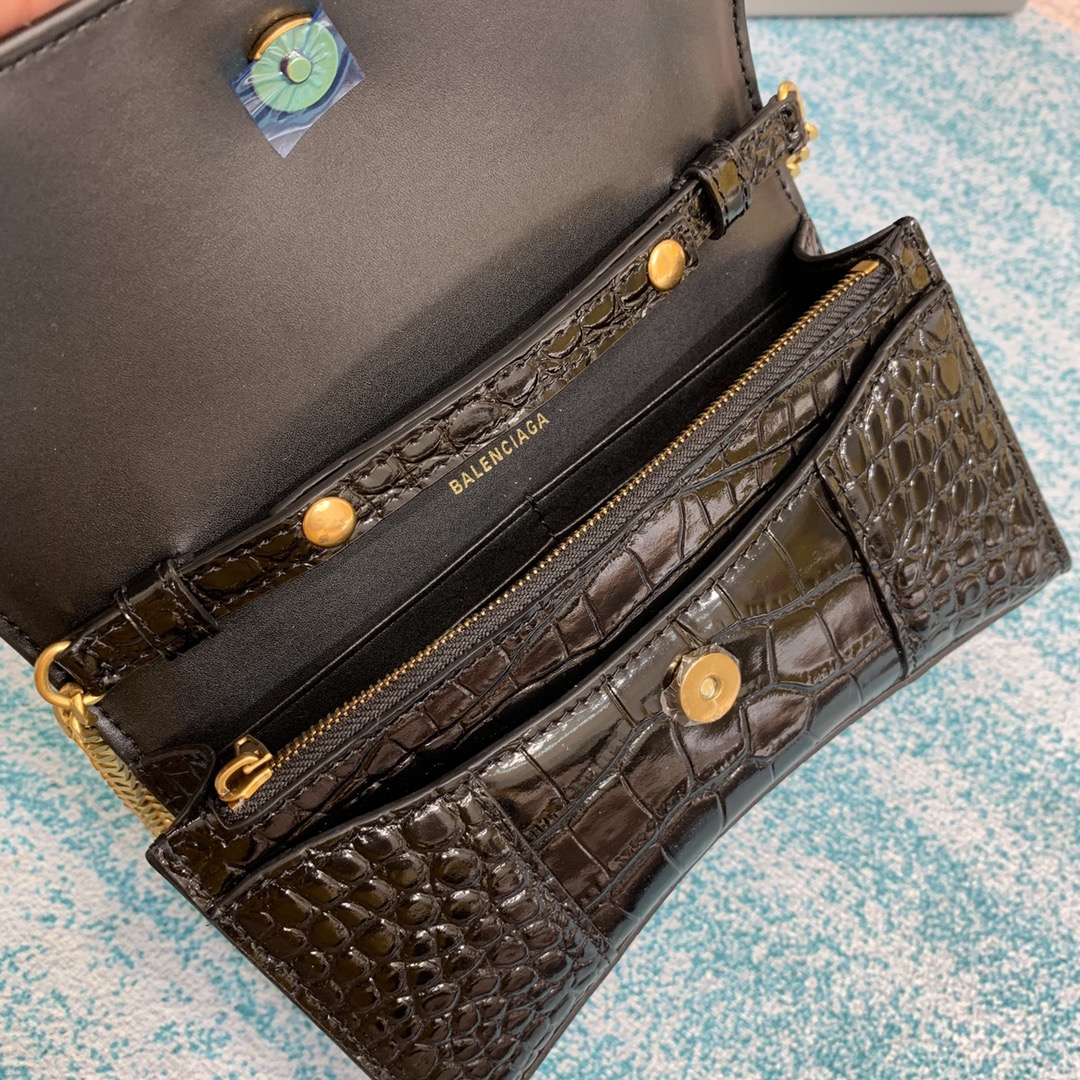 Ba1en*iaga Hourglass Wallet Pink/Burgundy/Dark Green/Black For Women‎ 7.6in/19cm 6560501LRGM6310