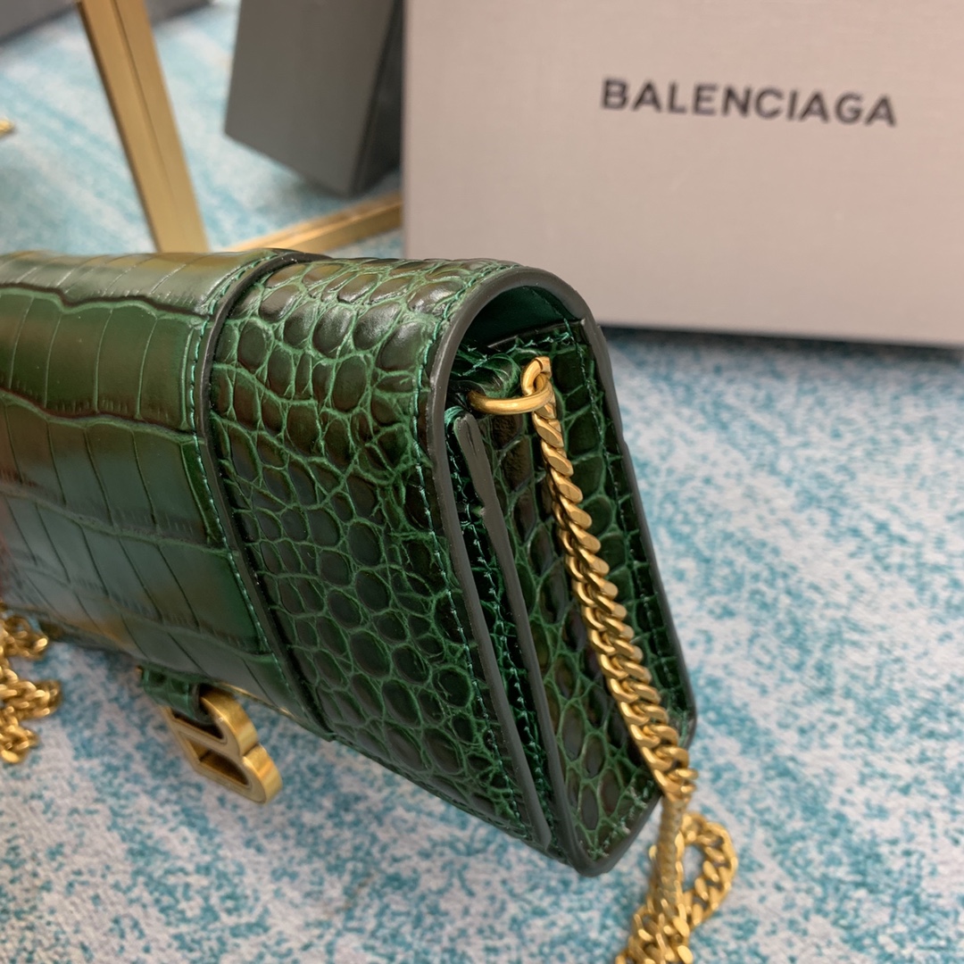 Ba1en*iaga Hourglass Wallet Pink/Burgundy/Dark Green/Black For Women‎ 7.6in/19cm 6560501LRGM6310
