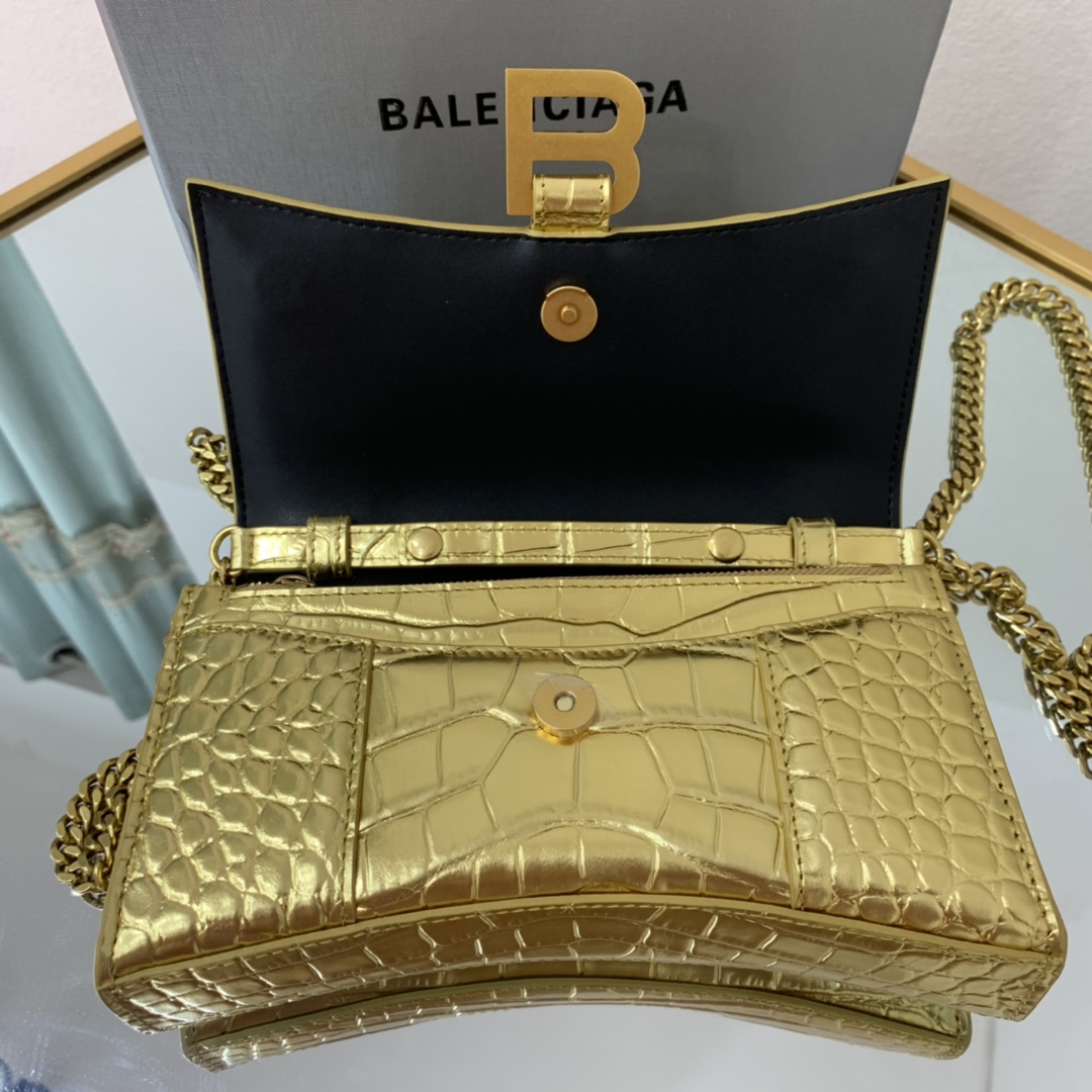 Ba1en*iaga Hourglass Wallet Silver/Grey/Gold/Green/Black For Women‎ 7.6in/19cm 6560502UDF71000