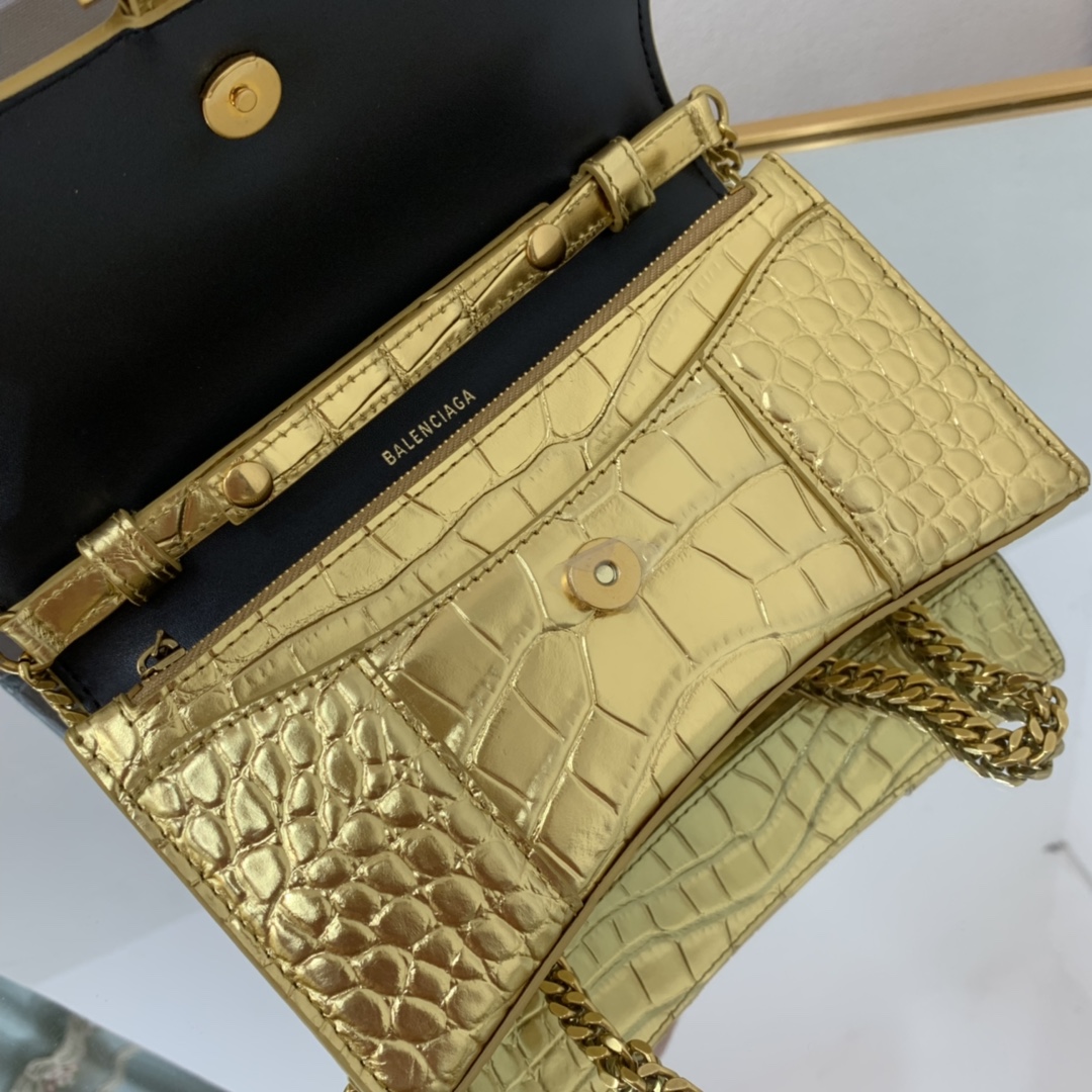 Ba1en*iaga Hourglass Wallet Silver/Grey/Gold/Green/Black For Women‎ 7.6in/19cm 6560502UDF71000