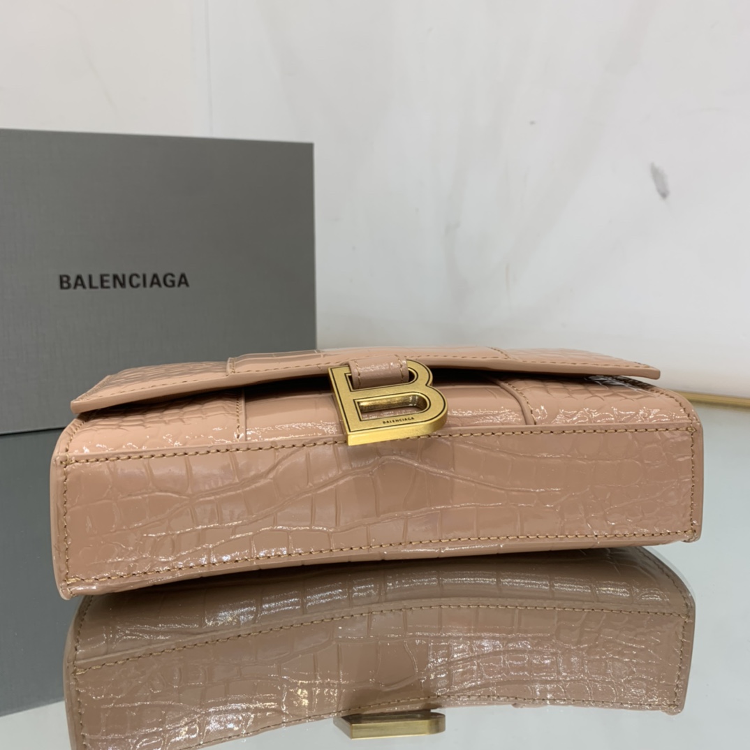 Ba1en*iaga Hourglass Wallet Black/Light Orange For Women‎ 7.6in/19cm 6560501QJ4M1000
