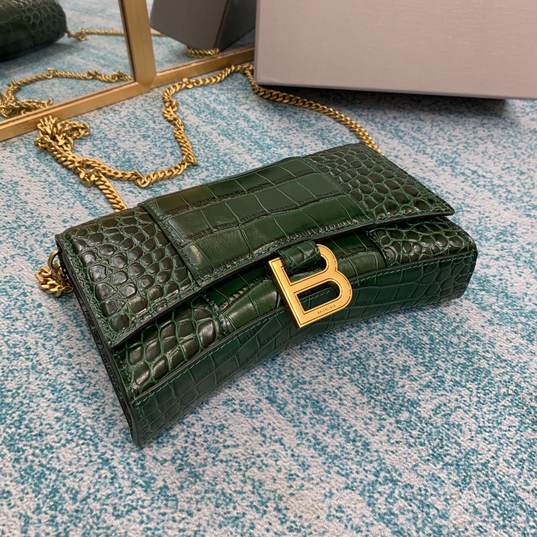 Ba1en*iaga Hourglass Wallet Pink/Burgundy/Dark Green/Black For Women‎ 7.6in/19cm 6560501LRGM6310