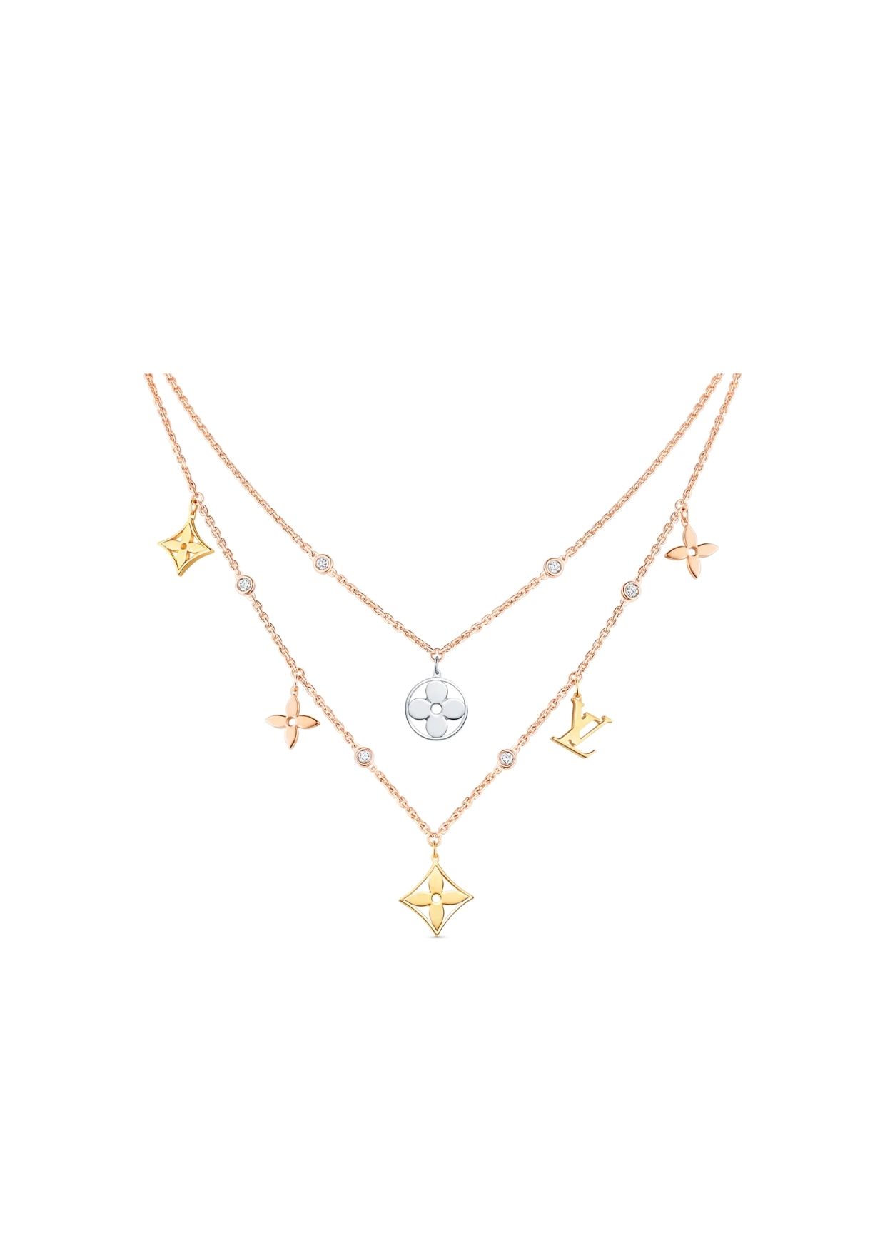 L0vis Vvtt0n Idylle Blossom Charms Necklace Gold For Women Q94360