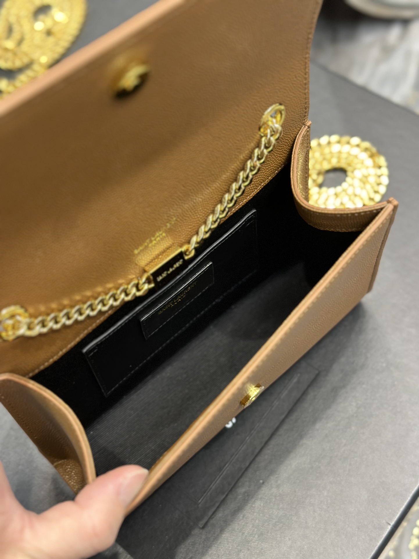 Sa1nt Lau*nt Kate Small Chain Bag Brown For Women‎ 7.8in/20cm