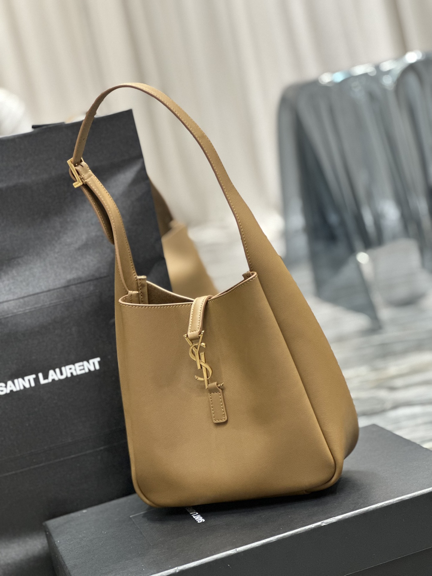 Sa1nt Lau*nt Le 5 A 7 Soft Small Black/Yellow/Burgundy For Women‎ 9in/23cm 713938AAAUQ1000