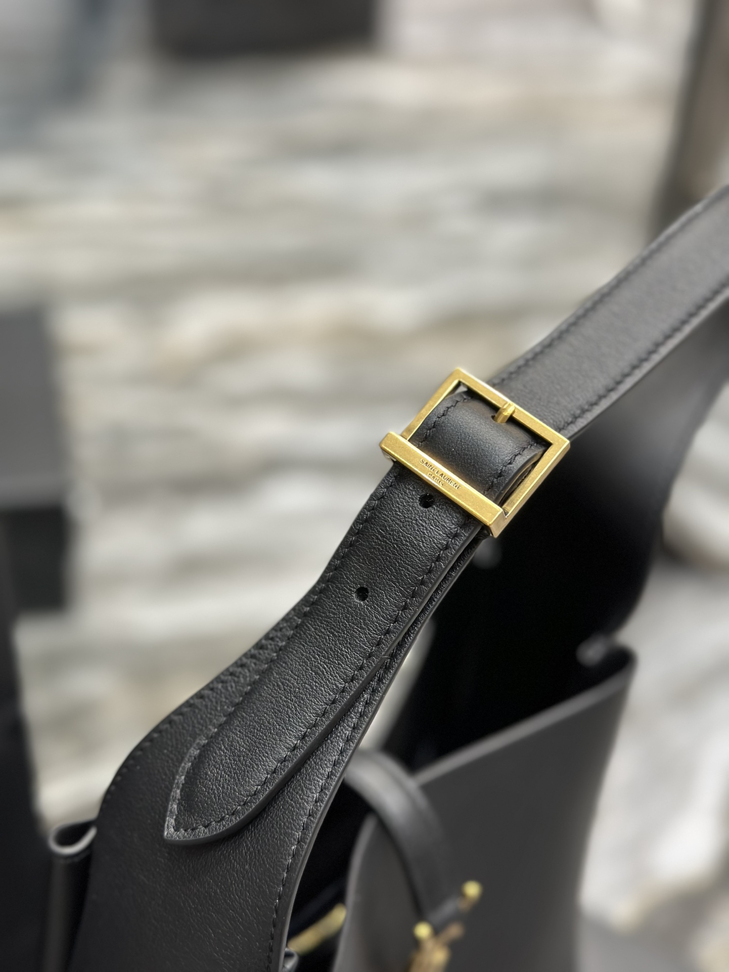 Sa1nt Lau*nt Le 5 A 7 Soft Small Black/Yellow/Burgundy For Women‎ 9in/23cm 713938AAAUQ1000